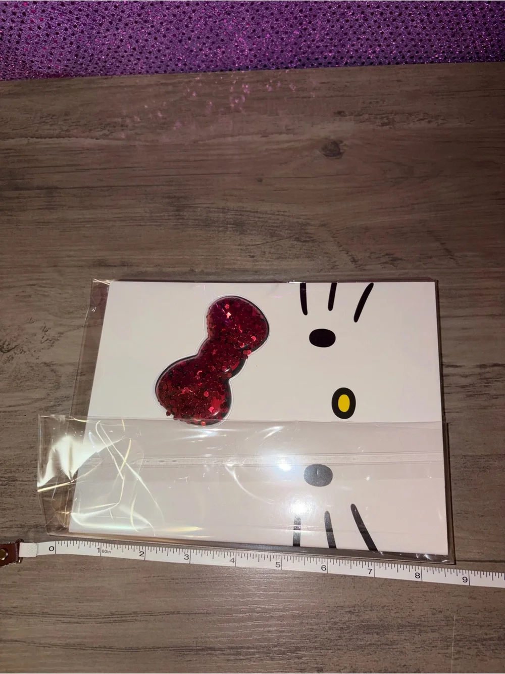 🏝️🎉 NEW Hello Kitty Sanrio 3D Sequin Bow Notebook Journal 80 Sheets NWOT